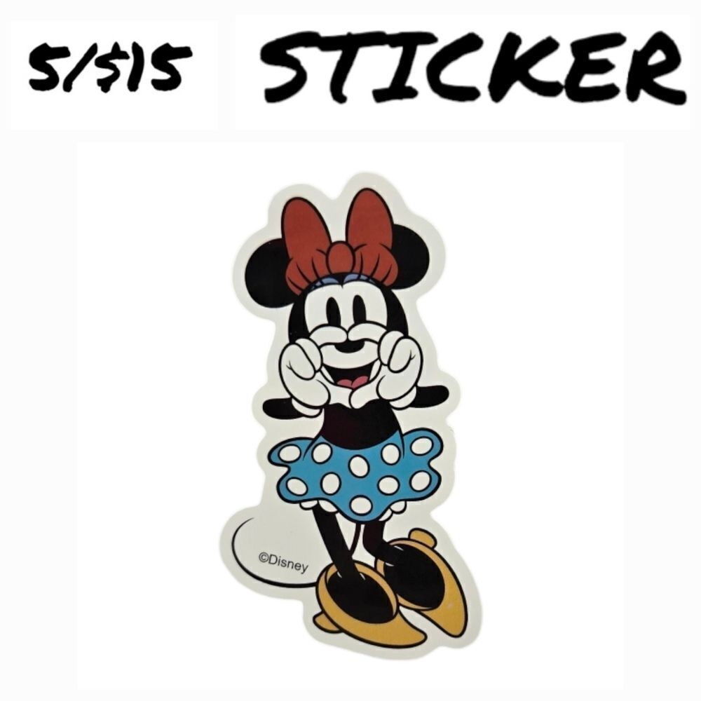 Minnie Mouse Heart Hands Sticker Decal Self-Adhesive Laptop Water Bottle Disney